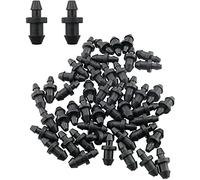 Ruiwaer Lot de 50 bouchons d'extrémité de tuyau goutte à goutte de 6,35 mm pour systèmes d'arrosage de jardin et de maison, bouchons Goof à double barbelé pour irrigation goutte à goutte