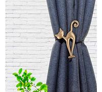 RUIXIA 2Pcs Embrasse à Rideaux Magnétique Attache Rideau Aimanté Boucle de Rideau Magnifique Clip Rideau en Motif de Chat Accessoires pour Rideaux pour Maison Salon Chambre Bureau