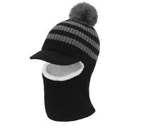RUIXIA Cagoule Polaire Hiver pour Enfants Bonnet Tricoté avec Visière Bonnet Hiver avec Tour de Cou Doublé en Polaire Cagoule Ski Cyclisme pour Enfant de 2-6 Ans