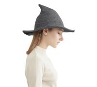 RUIXIA Chapeau Pointu de Sorcière Grand Bord Large Souple,Accessoire de Déguisement Sorcière Magicien Adulte pour Halloween, Carnaval et Bal Masqué