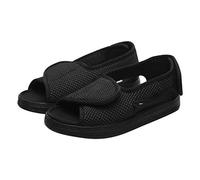 RUIXIA Chaussures Diabétiques pour Hommes Chaussons Orthopédiques Chaussure Bout Ouvert Ajustable par Attache Auto-adhésive Pantoufles Antidérapant Chaussures Large et Confortable pour Pieds Gonflés