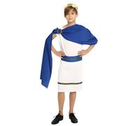 RUIXIA Costume de Toge Grecque pour Enfant Déguisement Deesse Grecque Fille Costume Roi Romain pour Garçon Cosplay Romain Enfant avec Accessoire Pour Halloween Carnaval Fête