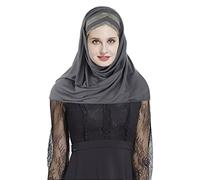 RUIXIA Foulard à Enfiler avec Bonnet intégré pour Femme Musulmane Châle Islamique Hijab Femme Turban Voile Musulmane