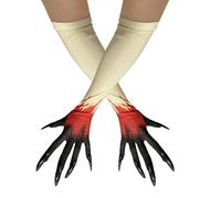 RUIXIA Gants à Griffes d'Halloween Gants Longs avec Faux Ongles Longs Moufles de Griffes de Chat Mitaines Fantômes Terribles pour Carnaval Halloween Cosplay Accessoires de Déguisement