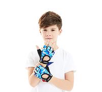 RUIXIA Gants de Vélo pour Enfant Mitaine de Sport pour Garçons Filles de 8-12 Ans Gants Demi Doigt Antidérapant en Couleur Camouflage pour Scooter Vélo Patinage à roulettes Montagne Escalade