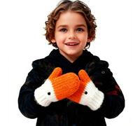 RUIXIA Moufles d'Hiver pour Enfants 1 à 4 ans Mitaines Tricoté Mignon Motif d'Oie Mitaines Doublure Polaire Thermique Gants Animaux Fille Garçon