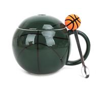 RUIXIA Tasse Basket Ball Mug Original de Basket-ball Tasse à Café Sphère avec Couvercle Mug en Céramique,400ML
