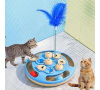 RuiXiangTeng Jouet puzzle pour chat, 2 niveaux de défi - 2 façons de jouer à friandises pour chat - Jouet puzzle et balles de piste pour chats d'intérieur - Jouet stimulant d'enrichissement (bleu)
