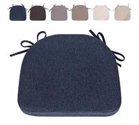 RUIXUAN Lot de 4 Coussins de Chaise avec Rubans (43 x 41 cm) Antidérapants Demi Cercles Confortables Lavables Antidérapants - Idéal pour la Maison et Le Jardin (Bleu marine-1pc)