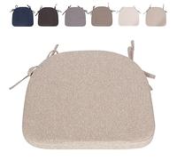 RUIXUAN Lot de Coussins de Chaise avec Rubans (43 x 41 cm) Antidérapants Demi Cercles Confortables Lavables Antidérapants - Idéal pour la Maison et Le Jardin (Beige-1pc)
