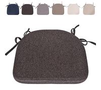 RUIXUAN Lot de Coussins de Chaise avec Rubans (43 x 41 cm) Antidérapants Demi Cercles Confortables Lavables Antidérapants - Idéal pour la Maison et Le Jardin (Gris foncé-1 pièce)