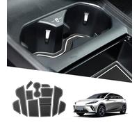 Ruiya Compatible avec MG 4 EV MG4 Electric 2022 2023 2024 Tapis de Console Centrale en Caoutchouc, MG 4 Tapis pour Porte-gobelet Accoudoir Couture de Porte Antidérapant Tapis Accessoires MG 4