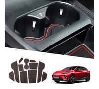 Ruiya Compatible avec MG 4 EV MG4 Electric 2022 2023 2024 Tapis de Console Centrale en Caoutchouc, MG 4 Tapis pour Porte-gobelet Accoudoir Couture de Porte Antidérapant Tapis Accessoires MG 4