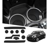 Ruiya Compatible avec Mini Cooper F56(3 Portes) 2015-2023 Tapis de Console Centrale en Caoutchouc, Tapis pour Porte-gobelet Accoudoir Couture de Porte Antidérapant Tapis [Pas pour F55]