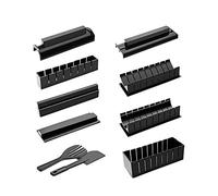 Ruiyan 10 PCS Moules à Sushi Sushi Maker Kit Cuisine Bricolage Facile Kit de Préparation à Sushi DIY Cuisine Coffret Complet Convient à Débutant Facile à Nettoyer