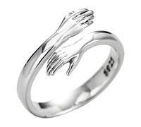 Ruiyan Bague Chaude pour Femme Bague Ouverte en Acier Inoxydable Bague Souriante Large Visage Réglable 2 PCS