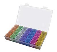 Ruiyan Boîte Broder de Diamant Boîte de Rangement Claire avec 28 Mini Grilles de Compartiments Peinture Diamant 5D et Outils de Point de Croix Conteneurs Accessoires pour Bricolage Artisanat