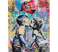 RUIYANMQ 1000 Pieces,Puzzle Coloré,Puzzle Irrégulier Gifts ，Banksyss Street Art Graffiti Painitng ，Jeux De Mémoire pour Adultes ，Jouets Anti-Stress pour La Famille,Dx211Zp