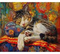 RUIYANMQ 1000 Pieces,Puzzle Coloré,Puzzle Irrégulier Gifts ，Cute Cat Oil Painting Posters ，Jeux De Mémoire pour Adultes ，Jouets Anti-Stress pour La Famille,Dx295Zp