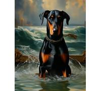 RUIYANMQ 1000 Pieces,Puzzle Coloré,Puzzle Irrégulier Gifts ，Dobermans Fog Oil Painting ，Jouets Anti-Stress pour La Famille,Jeu De Défi pour Adultess ，Décoration Murale,Dx231Zp