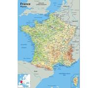 RUIYANMQ Puzzle 1000 Pièces Carte De France Poster Puzzle en Bois pour Adulte Jeu Educatif Jouet De Décompression Familiale Kq108Pz