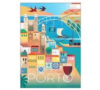 RUIYANMQ Puzzle 1000 pièces Porto Cathédrale Portugal Maison de la Musique Vintage Rétro Affiche Bois pour Adultes Jeux Enfants Jouets Éducatifs Wg104Vy