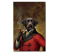 RUIYANMQ toile tableau chien en costume impression animal accroché mignon drôle rétro animal chambre salon Kw67T 40X60Cm Sans cadre