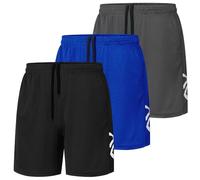 RUIZEHONG Lot de 3 Shorts de Sport pour Homme Séchage Rapide avec Poches Jogging Fitness Basketball Training Gym Tennis D'été