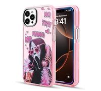 RUIZHAOHUA Cute Ghostface Scream Horror Skeleton Skull Design Case for iPhone 16 Pro, Aesthetic Funny Cartoon Protective Cover for Women and Girls, Pink