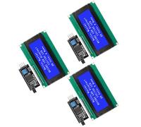 RUIZHI 3 Pcs 2004 LCD Display Module, Écran LCD 2004 Afficheur LCD 4x20 avec caractères de Couleur Blanche EY Fond Bleu, Adaptateur d'interface TWI IIC I2C LCD Compatible avec Arduino et Raspberry Pi