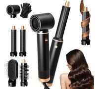 RUIZHI 5 en 1 Airstyler Sèche-Cheveux à Brosse Ronde, 110 000 Tr/Min, 3 Réglages de Température, Hairstyle Multifonctionnel avec 5 Accessoires, Brosse à Air Chaud, Boucles, Lissage, Brushing de Salon