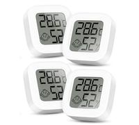 RUIZHI Mini Thermomètre Numérique LCD - Thermomètre et Hygromètre d'Intérieur, Thermo-Hygromètre, Humidomètre pour Chambre de Bébé, Salon, Bureau, Serre, Cave à Vin, 4 Pack