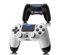 RUIZHI Sans Fil Manettepour P-S4 - Contrôleur pour Playstation-4 compatible avec PS-4/Pro/Slim/PC, Gamepad avec Double Vibration/6 Axes Gyroscope/Pavé Tactile/Bouton Retour [1 Pack, Blanc]