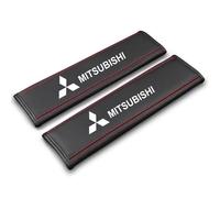 RUIZOGGUD 2 Pièces Voiture Protège Ceinture,pour Mitsubishi Outlander 3 Lancer 9 10 Mirage L200 Pajero 4 Eclipse Rembourrage de Ceinture sécurité Cuir PU Coussinets D'Épaule Confortables