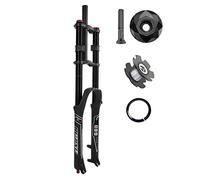 RUJIXU Fourche Suspension Avant VTT 26 27,5 29 Pouces Frein À Disque Air Fourche vers Le Bas 1-1/8" Droit 1-1/2" Conique VTT Fourche Vélo À Triple Arbre Voyage 135mm Libération Rapide 2440g