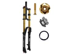 RUJIXU Fourche Suspension Avant VTT 26 27,5 29 Pouces Frein À Disque Air Fourche vers Le Bas 1-1/8" Droit 1-1/2" Conique VTT Fourche Vélo À Triple Arbre Voyage 135mm Libération Rapide 2440g