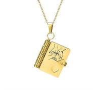 rujjftsy Collier livre My Little Star pour fils - Collier livre incroyable « To My Son from Mom and Dad », colliers livret réglables avec 6 pages d'informations gravées, 1pcs, Acier inoxydable, Pas de