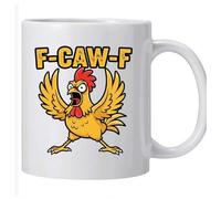 rujjftsy F-Caw-F Tasse à café en céramique avec message secret F*k Off Motif coq en colère, cadeau sarcastique pour homme et femme (blanc F)