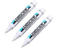 rujjftsy Lot de 3 marqueurs permanents blancs pour peinture acrylique blanche, marqueurs permanents pour papier noir, bois, tissu, verre, céramique, plastique