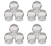 Rukauf Lot de 12 Ventouses en Verre - Diamètre : 5,5 cm - Hauteur : 6,4 cm - Massage sous Vide