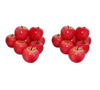 rukauf Lot de 16 pommes décoratives rouges - Fruits artificiels - Fruits artificiels - Décoration