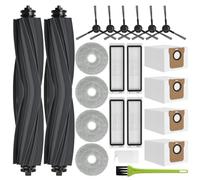 RUKHOOL Accessoires pour Dreame L20 Ultra Complete / L20 Ultra Aspirateur Robot Kit Pièces de Rechange, 4 Sacs à Poussière, 4 Chiffon Serpillières, 2 Brosse Principale, 4 Filtre, 6 Brosse Latérale