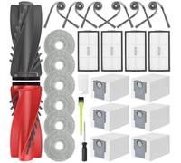 RUKHOOL Saros 10R Kit Accessoires pour Roborock Saros 10R / Qrevo CurvX d'accessoires 10R Pièces de Rechange 2 Brosse Principale, 6 Sacs à Poussière, 6 Serpillere, 4 Filtres, 6 Brosse Latérale