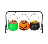Rukjmqi Bol Chaudron | Porte-Friandises Chaudron Sorcière,3 Pièces avec Support pour Table Dessert Dînette Mariage Pique Nique Fête Extérieur Halloween