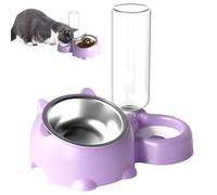 Rukjmqi Bol pour Chien, Bol pour Chat - Plat de Nourriture pour Chat incliné à 16 degrés avec Distributeur d'eau - Bol d'alimentation détachable pour Animaux de Compagnie pour Chats et Chiens