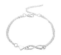 Rukjmqi Bracelet Coeur Infini | Bijoux symbole infini pour femme,Bracelets d'amitié Infinity Heart Collection de bijoux pour femme femme