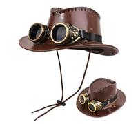 Rukjmqi Chapeaux Steampunk pour Femmes - Chapeau Haut de Forme,Accessoire Photo avec Lunettes pour Festival Masqué Défilés Fêtes Théâtre et Spectacles