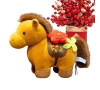 Rukjmqi Cheval en Peluche, 20 cm, Mignon, au Design Chinois, Petit Cheval Doudou Doux, pour Adultes, Adolescents, comme Cadeau pour Le Nouvel an, Un Anniversaire ou Une fête