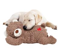 Rukjmqi Jouet Battement De Cœur pour Chiot Ours en Peluche Apaisant pour Chien, 30x15cm Chiots Séparant L'anxiété Jouet Douce Compagnon Endormi Joue-t Aide Au Comportement pour Animaux De Compagnie