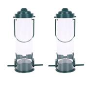 Rukjmqi Lot De 2 Mangeoire Oiseaux Exterieur, Mangeoire Tube Oiseaux Mangeoir-e Oiseau-x Suspendue avec 2 Ports d'alimentation M-angeoires À Oisea-UX À L'épreuve des Écureuils pour O-iseaux Sauvages